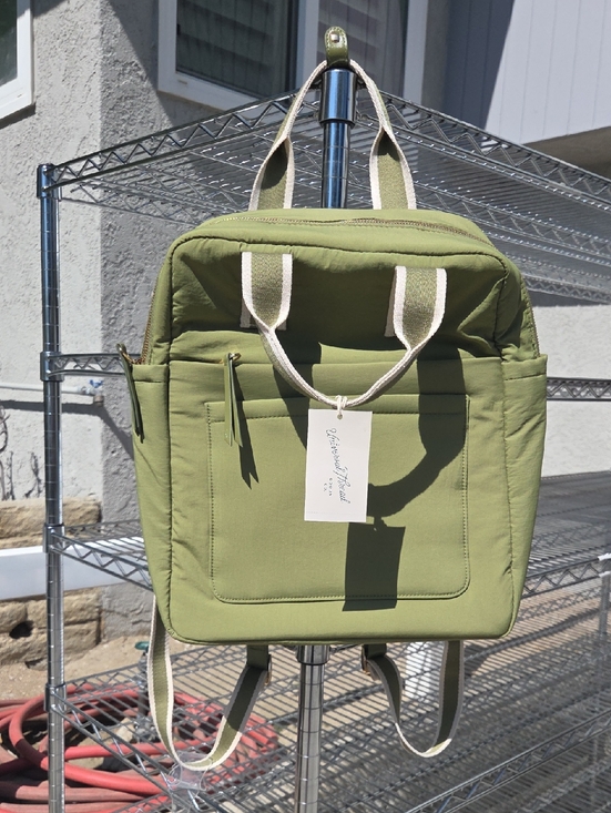 Universal Thread Handbags - Universal Thread Olive Canvas Convertible Backpack Tote